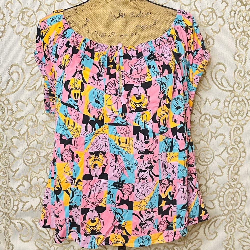 NWT 💥 TORRID DISNEY MICKEY & FRIENDS RETRO OFF SHOULDER TOP SZ 2X RUNS SMALL